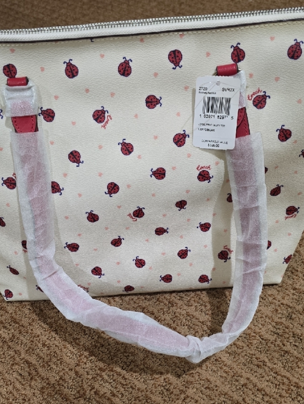 NWT-Coach Ladybug Print Gallery Tote - Picture 3 of 15